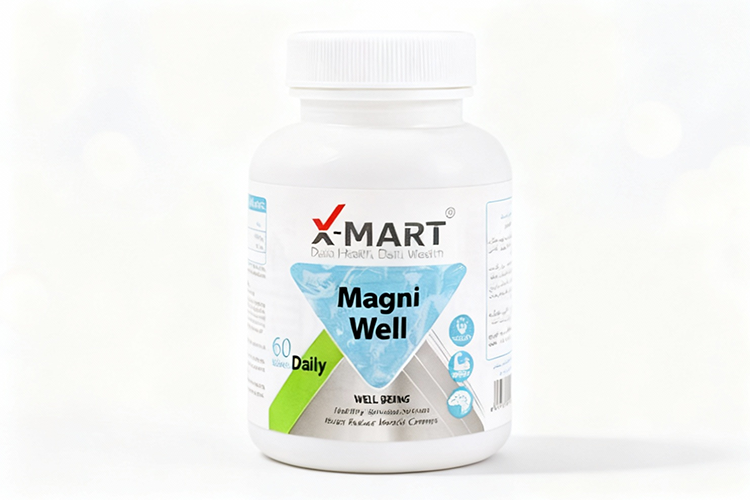 بسته‌بندی قرص مگنی ول ایکس مارت، حاوی منیزیم و ویتامین B6